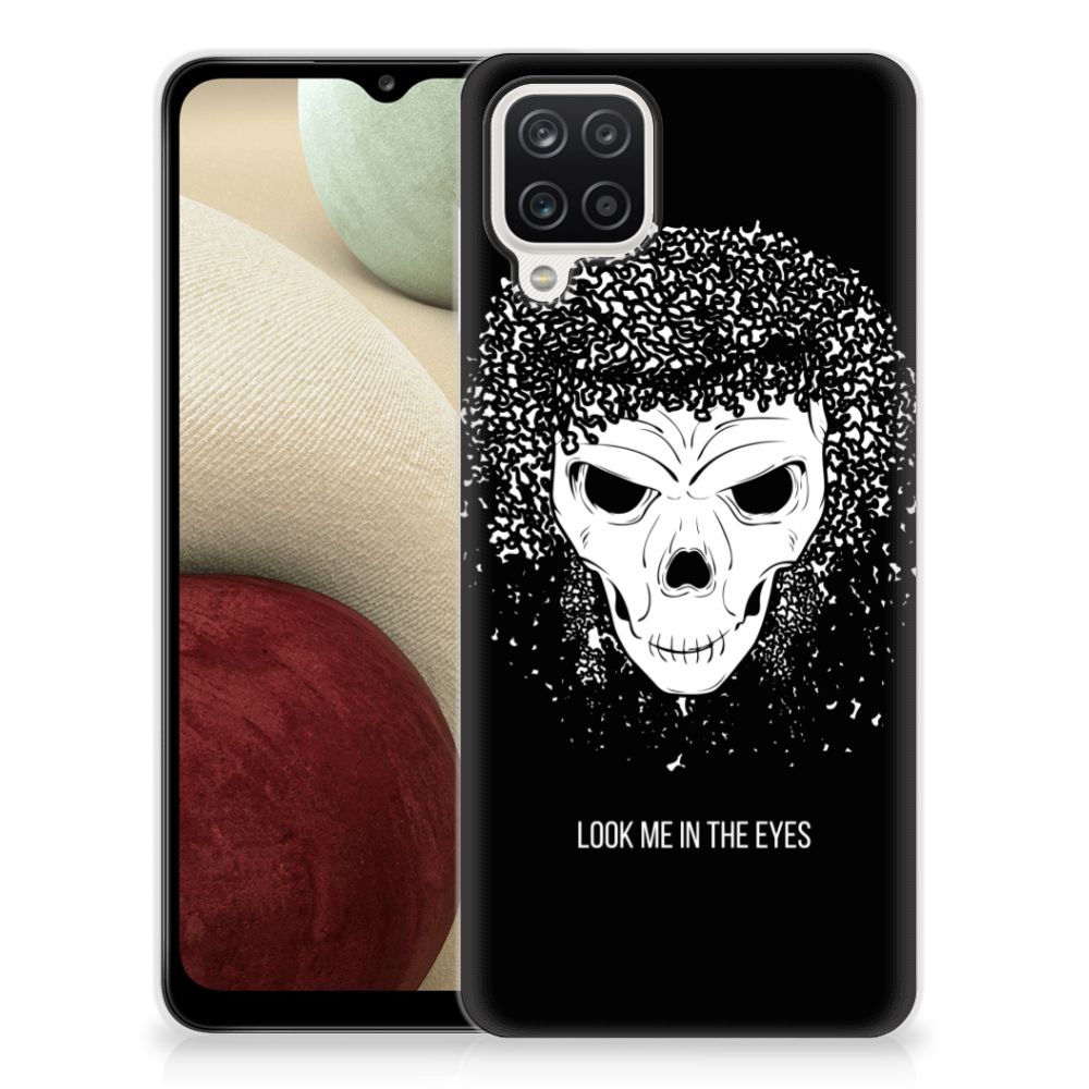 Silicone Back Case Samsung Galaxy A12 Skull Hair