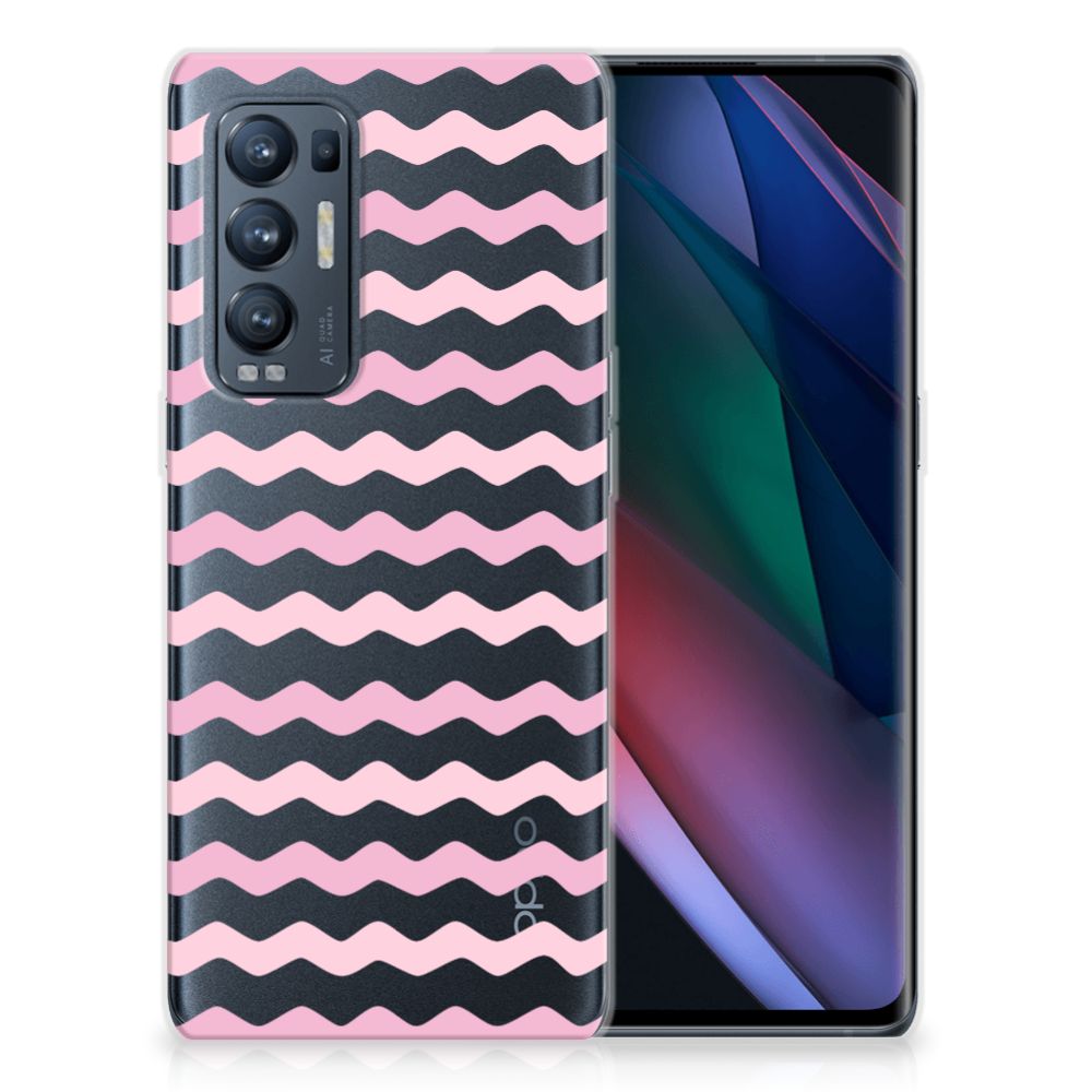 OPPO Find X3 Neo TPU bumper Waves Roze B2C Telecom