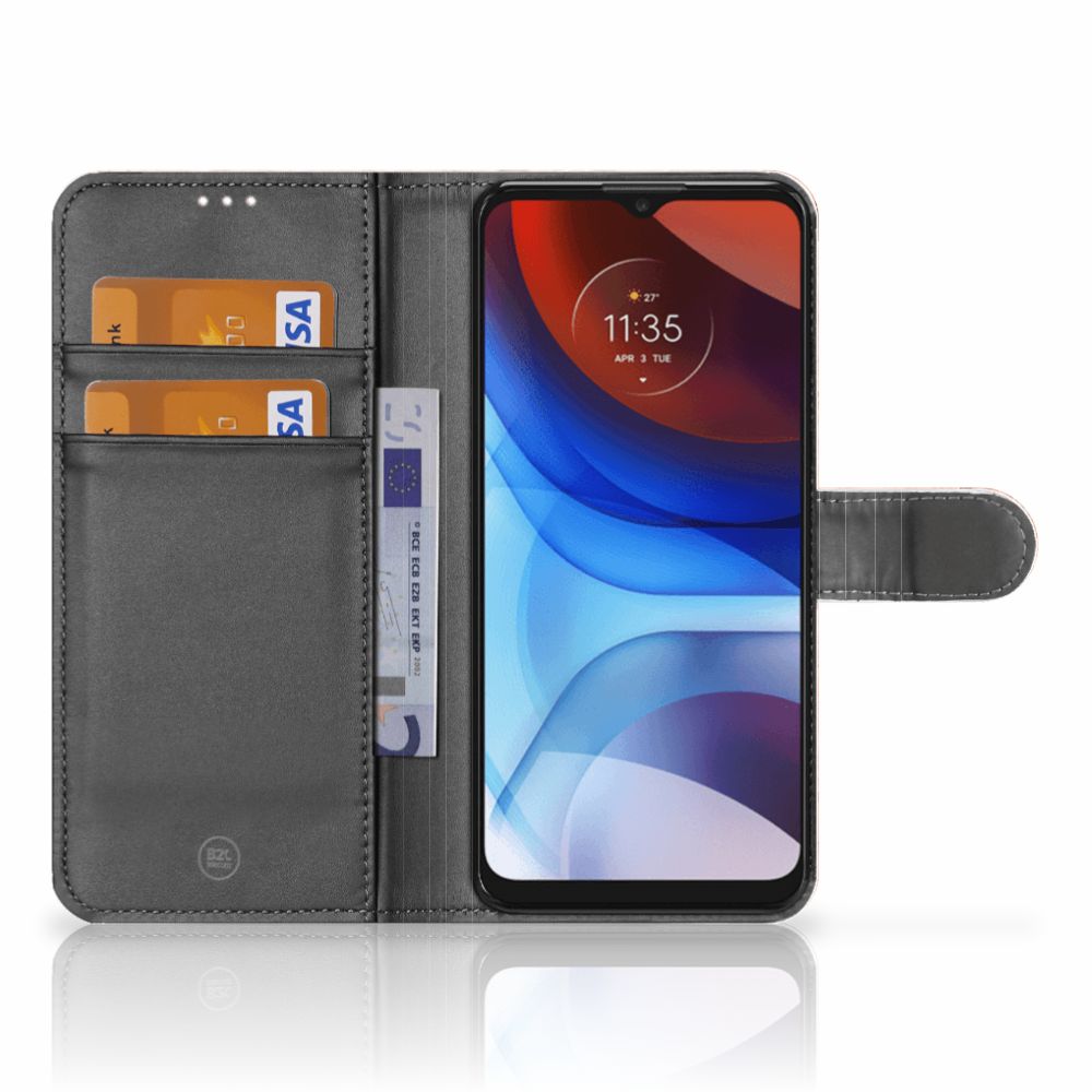 Motorola Moto E7i Power | E7 Power Bookcase Marmer Oranje