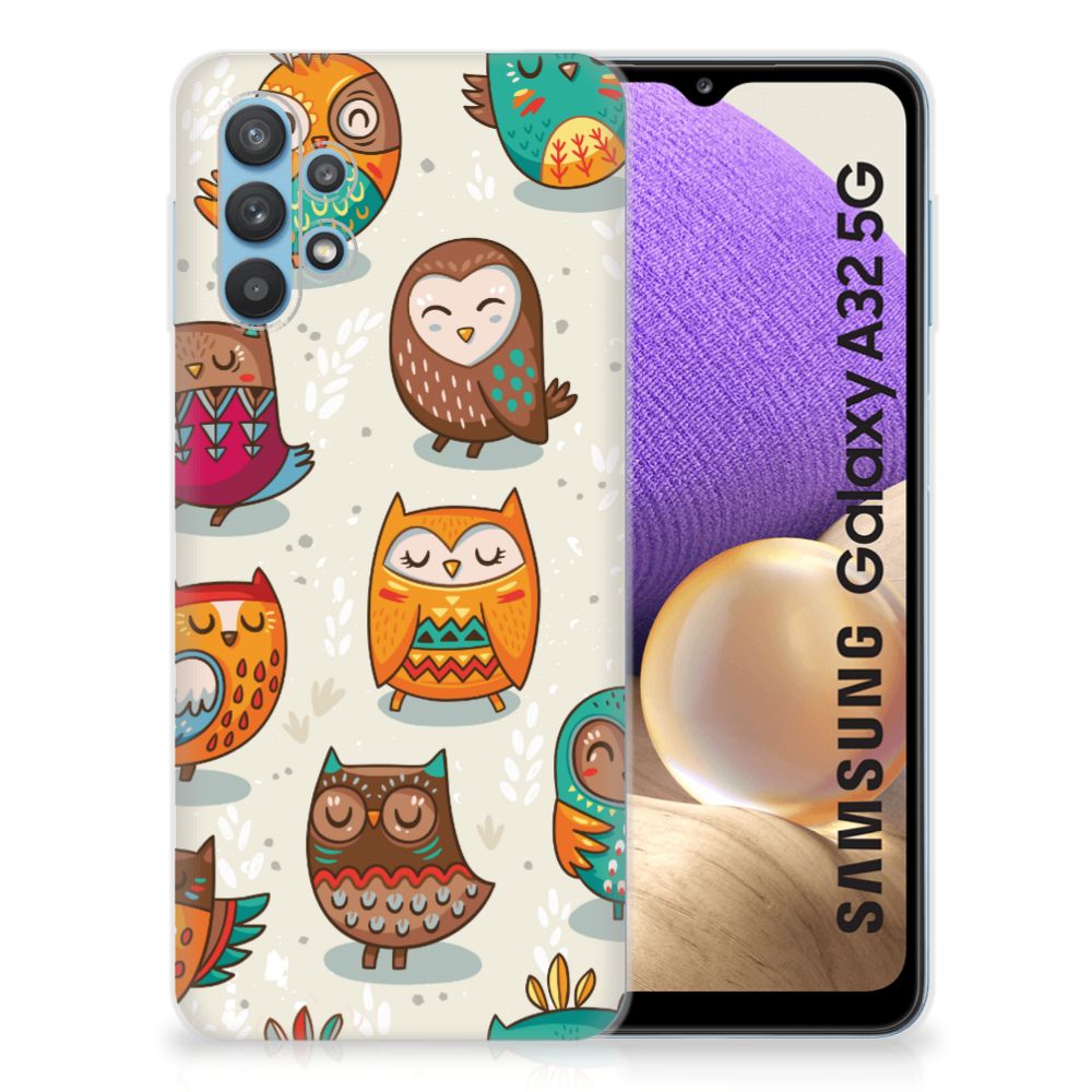 Samsung Galaxy A32 5G TPU Hoesje Vrolijke Uilen