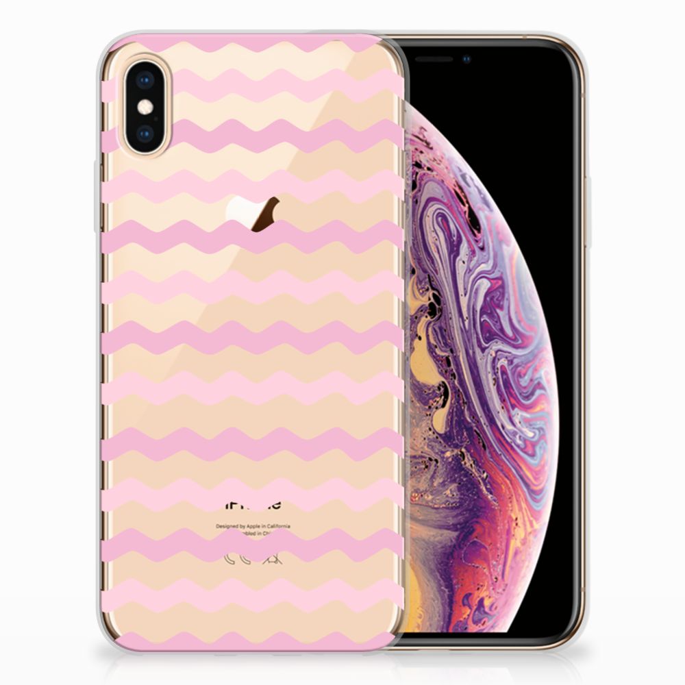 Apple iPhone Xs Max TPU bumper Waves Roze