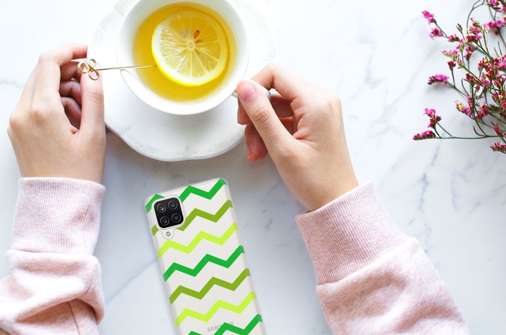 Samsung Galaxy A12 TPU bumper Zigzag Groen B2C Telecom