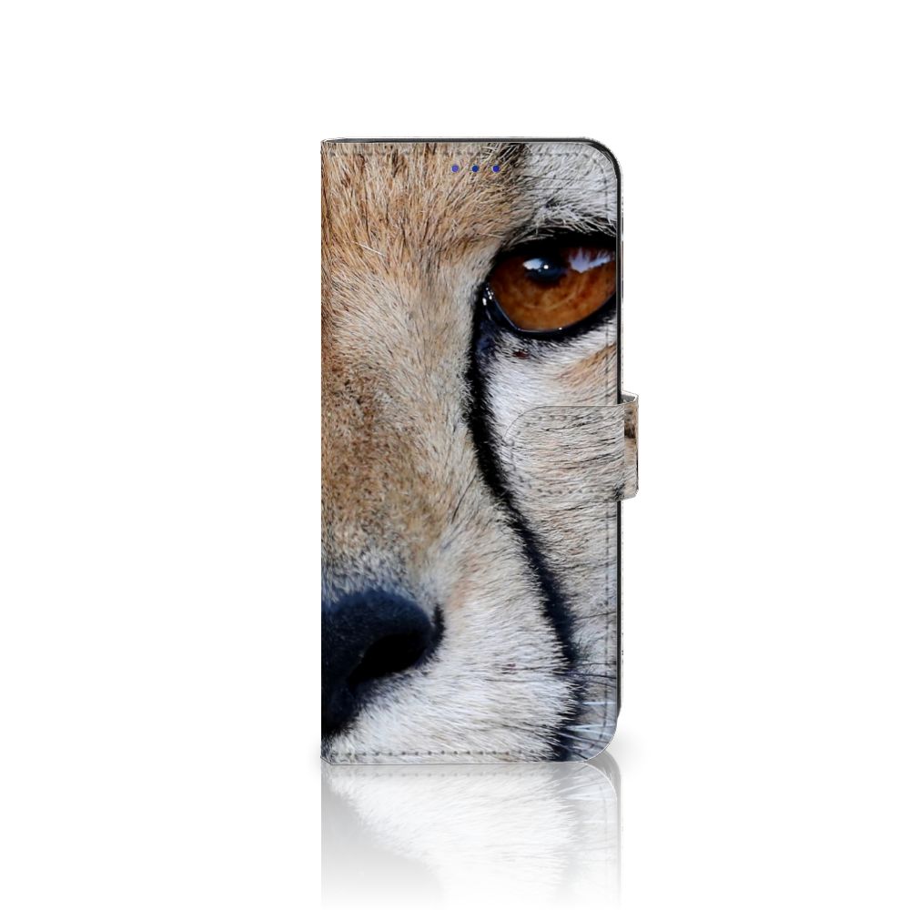 OPPO Find X5 Telefoonhoesje met Pasjes Cheetah met close-up van cheeta oog