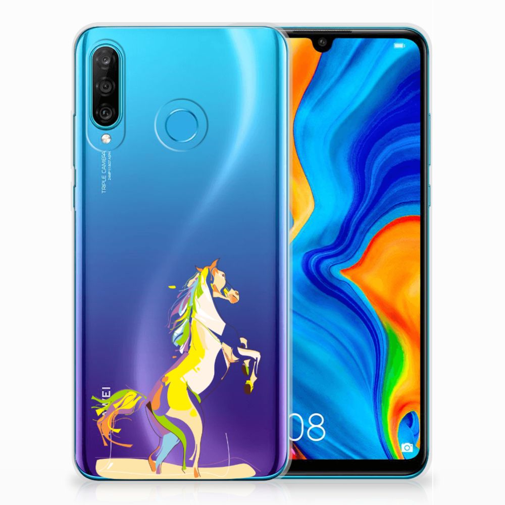 Huawei P30 Lite Telefoonhoesje met Naam Horse Color