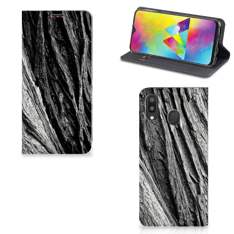 Book Wallet Case Samsung Galaxy M20 Boomschors Grijs