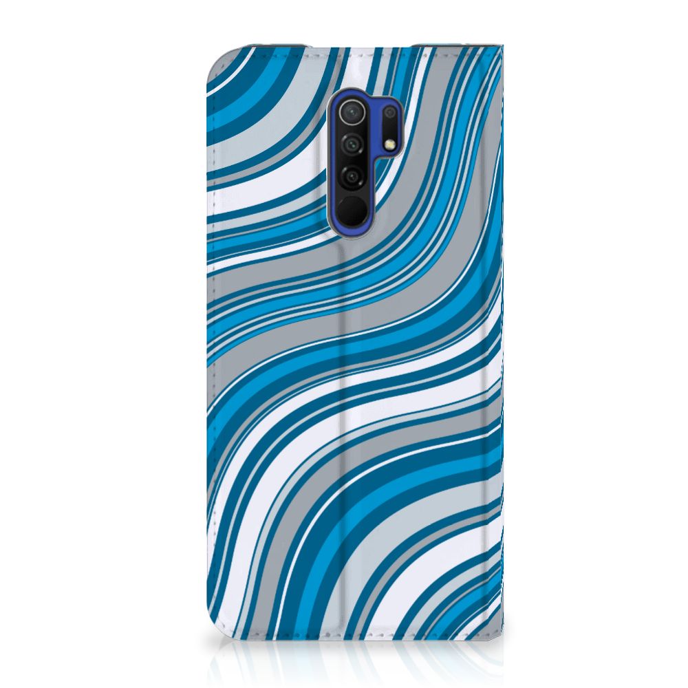 Xiaomi Redmi 9 Hoesje met Magneet Waves Blue - B2C Telecom