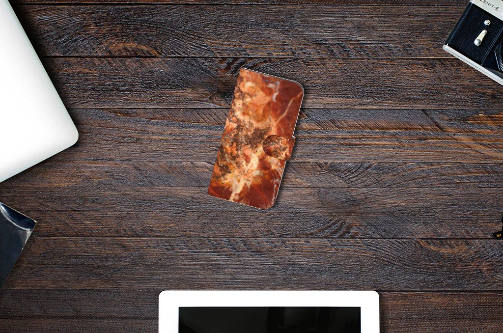 iPhone 14 Pro Bookcase Marmer Bruin