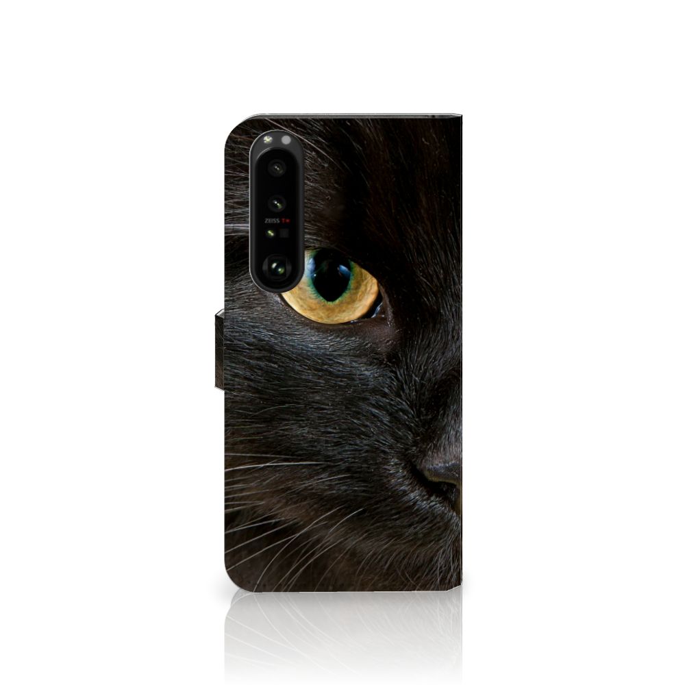Sony Xperia 1 III Telefoonhoesje met Pasjes Zwarte Kat