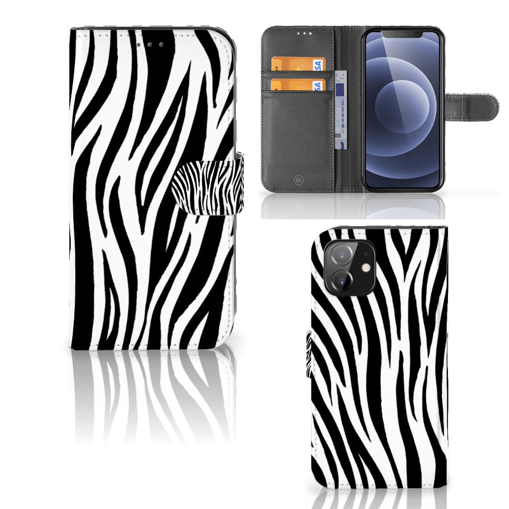 iPhone 12 | 12 Pro (6.1") Telefoonhoesje met Pasjes Zebra