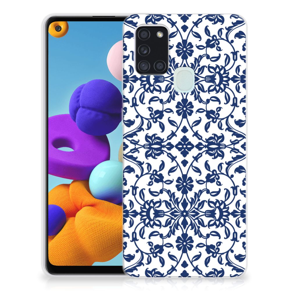 Samsung Galaxy A21s TPU Case Flower Blue