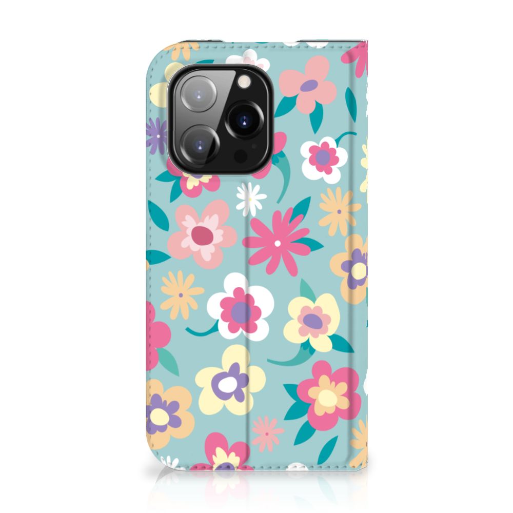 iPhone 14 Pro Smart Cover Flower Power met kleurrijk bloemenpatroon 🌸