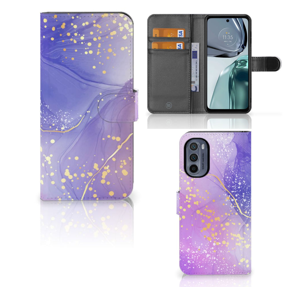 Hoesje voor Motorola Moto G62 5G Watercolor Paars