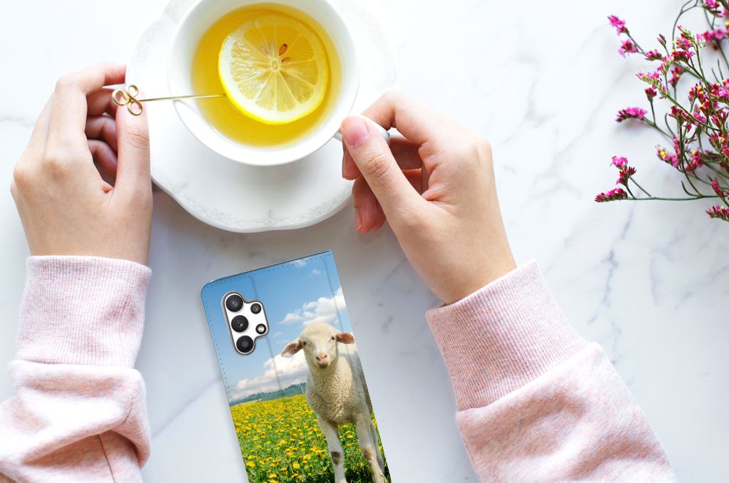 Samsung Galaxy A32 4G | A32 5G Enterprise Editie Hoesje maken Schaap en Lammetje - B2C Telecom