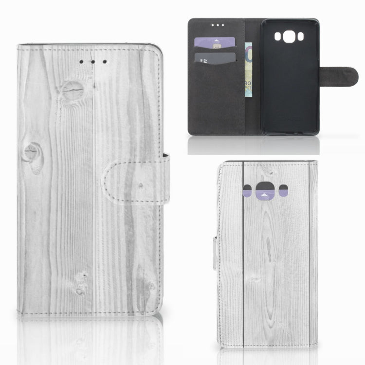 Samsung Galaxy J7 2016 Book Style Case White Wood