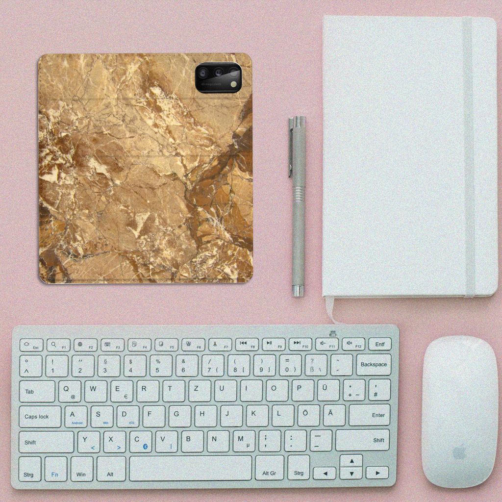 Samsung Galaxy A41 Standcase Marmer Creme - B2C Telecom