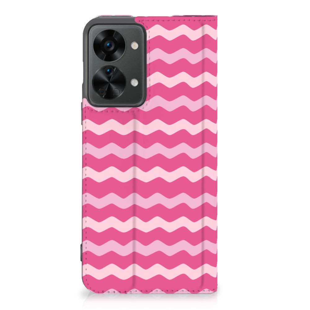 OnePlus Nord 2T Hoesje met Magneet Waves Pink - B2C Telecom