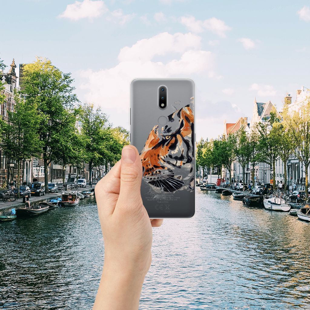 Hoesje maken Nokia 2.4 Watercolor Tiger