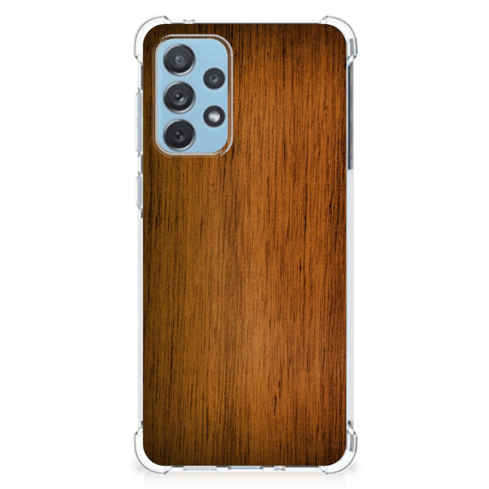 Samsung Galaxy A73 Stevig Telefoonhoesje Donker Hout B2C Telecom