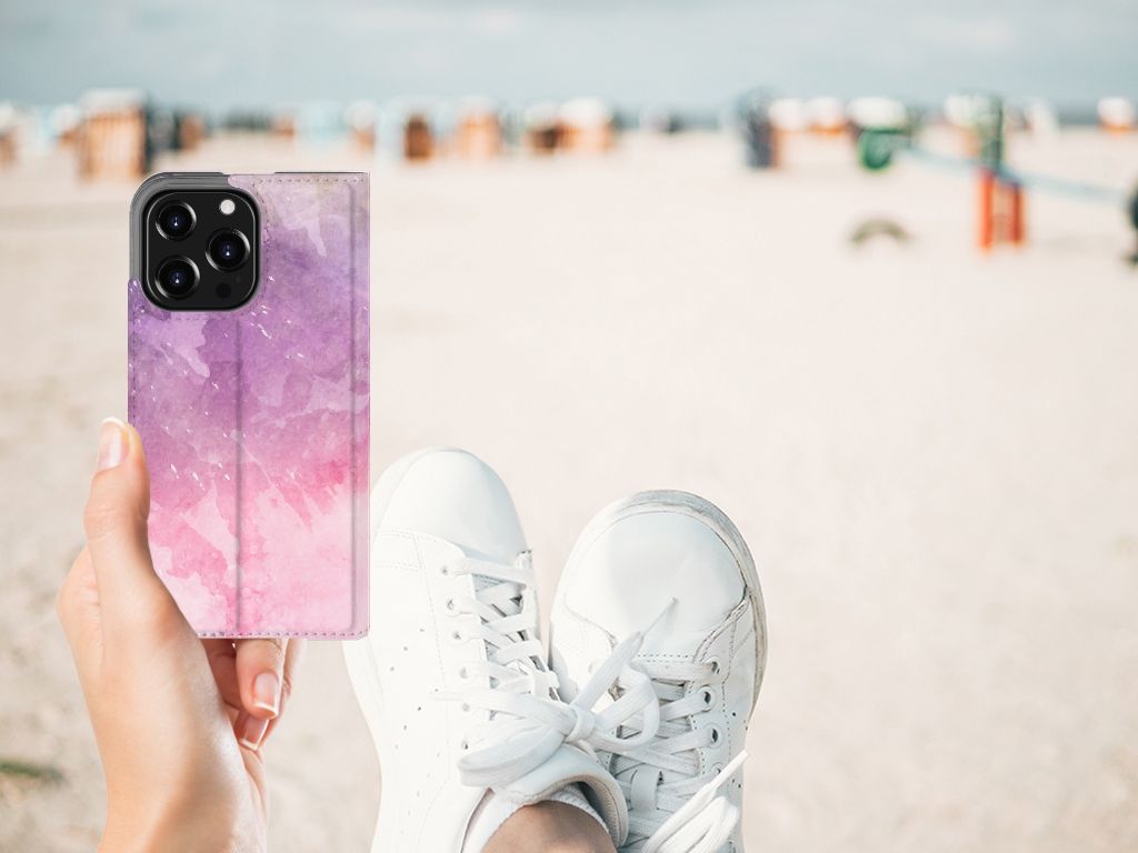 Bookcase iPhone 13 Pro Pink Purple Paint - B2C Telecom