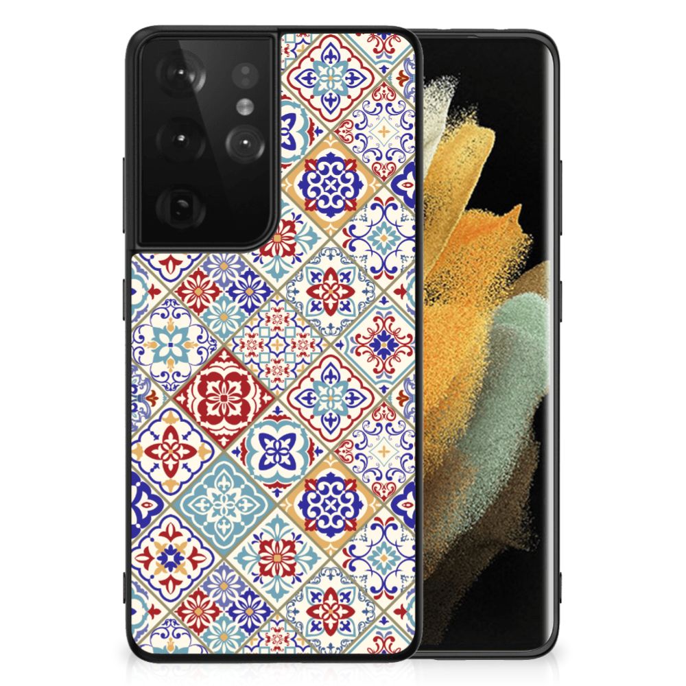 Samsung Galaxy S21 Ultra Marmeren Print Telefoonhoesje Tiles Color B2C Telecom