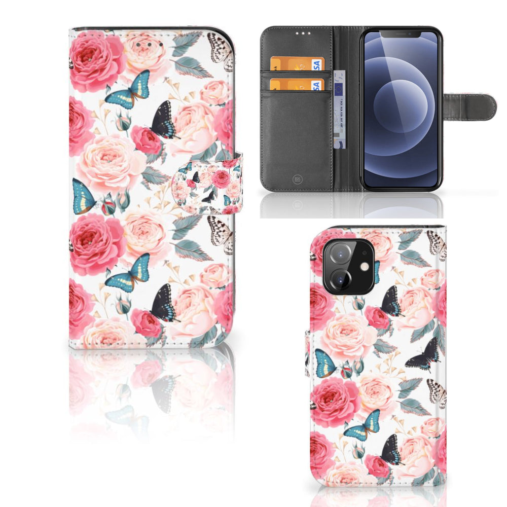 iPhone 12 | 12 Pro (6.1") Hoesje Butterfly Roses