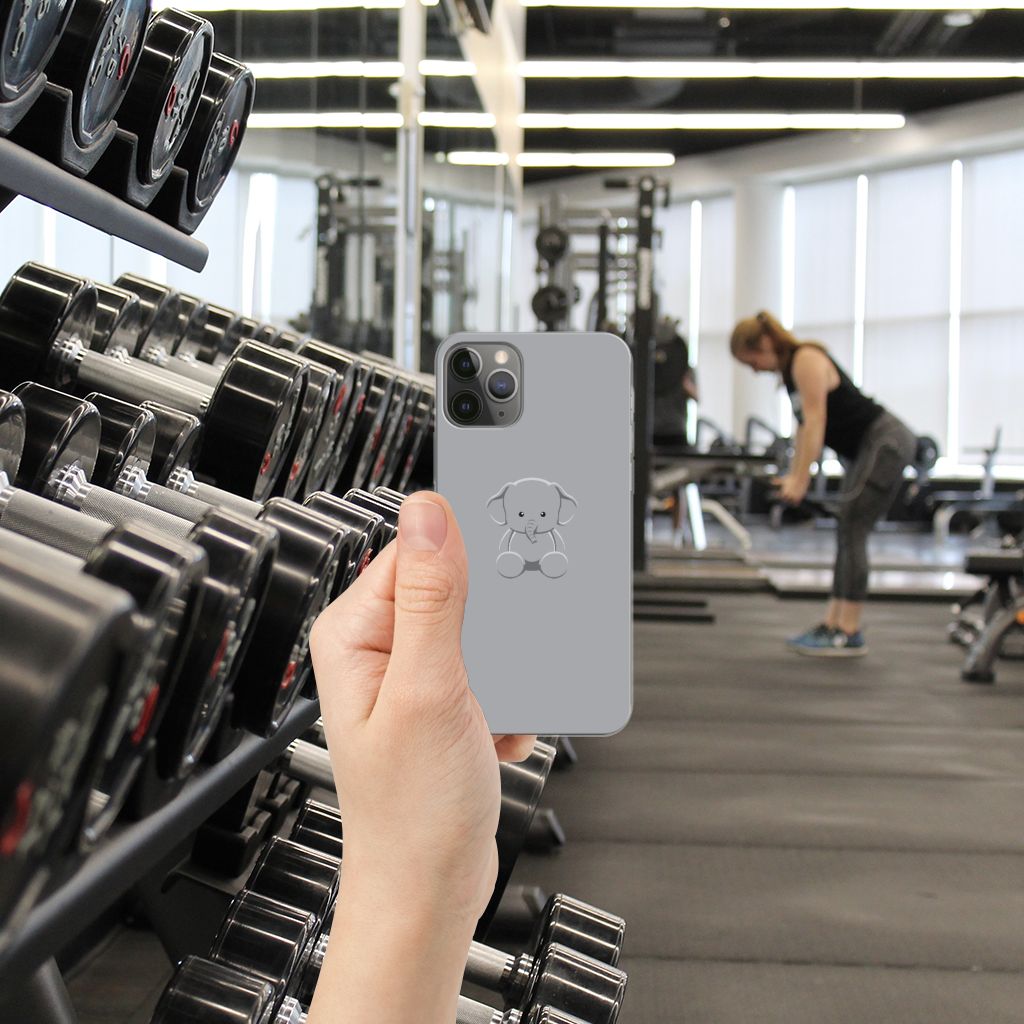 Apple iPhone 11 Pro Telefoonhoesje met Naam Grijs Baby Olifant