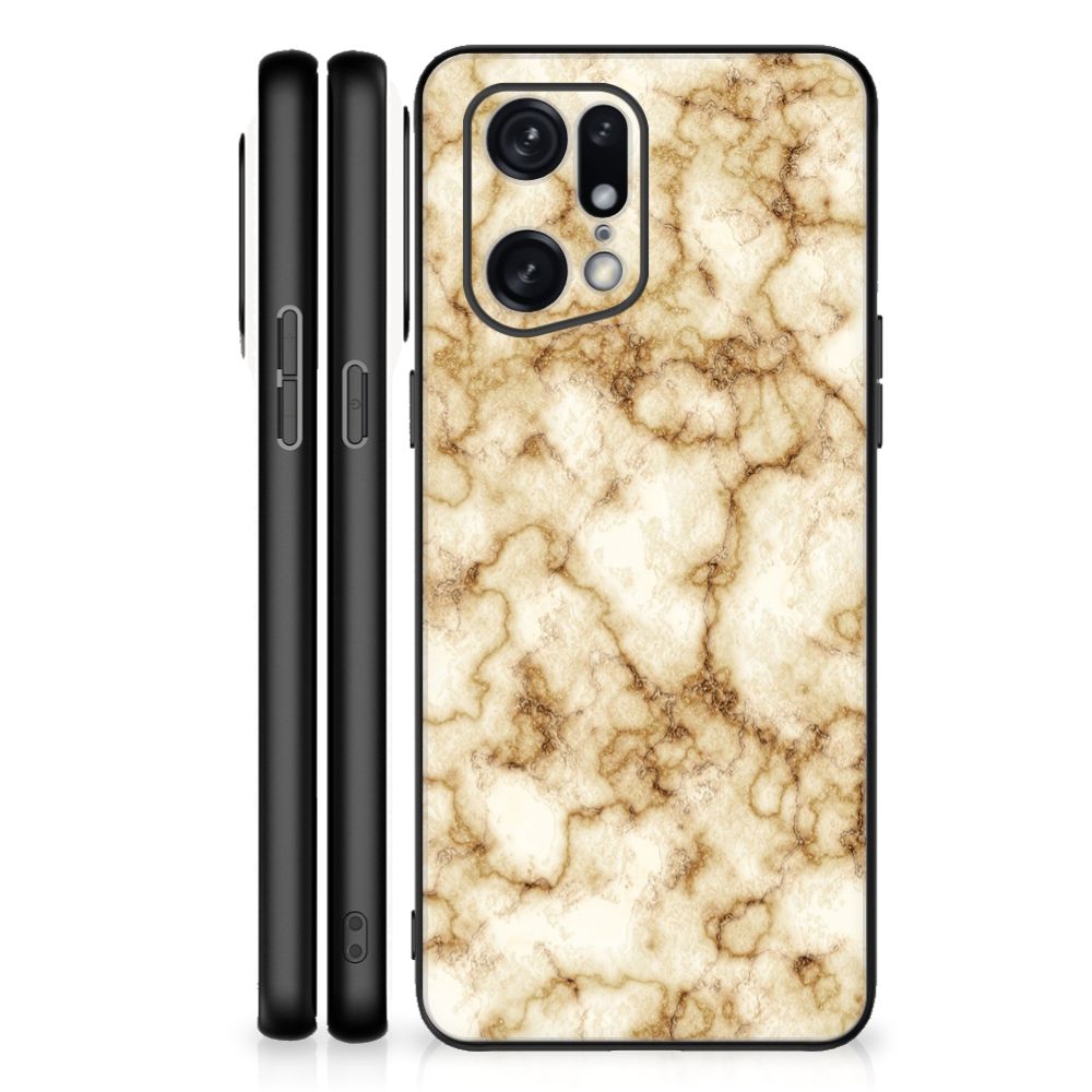 OPPO Find X5 Pro Marmeren Print Telefoonhoesje Marmer Goud