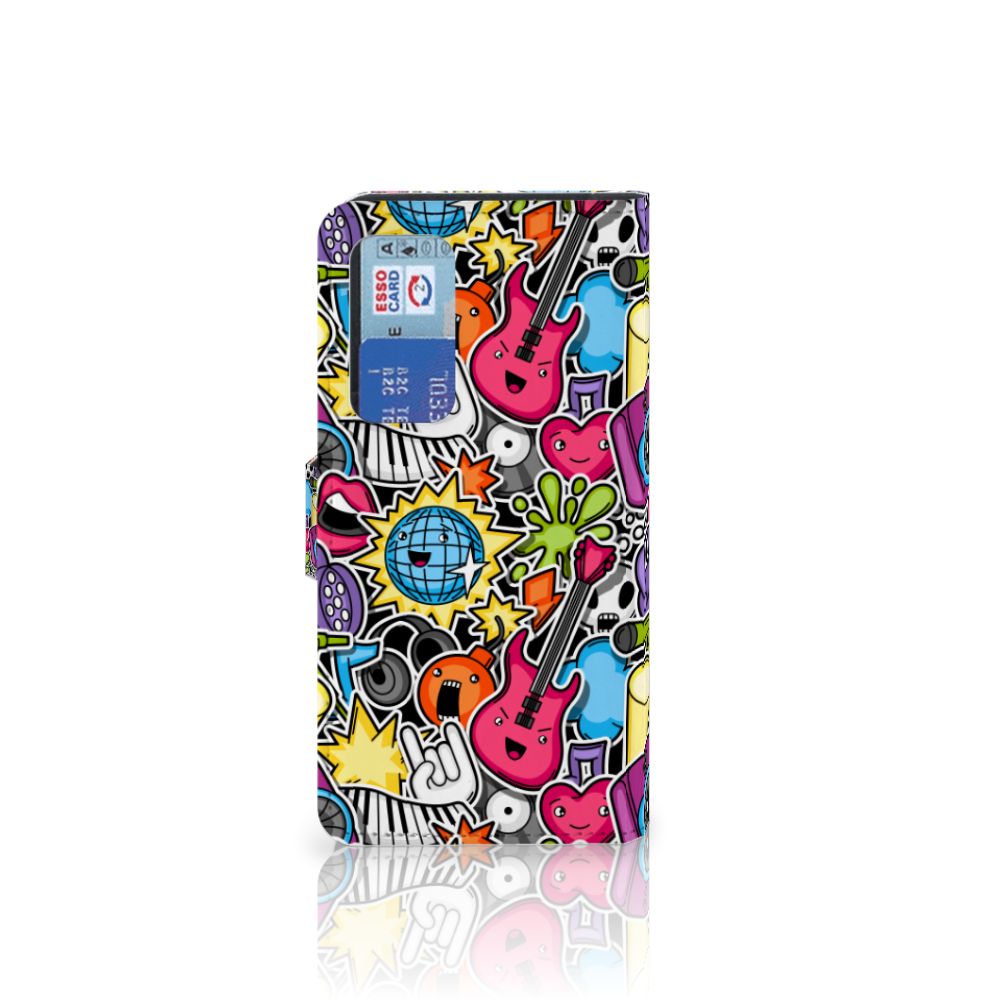 Huawei P40 Wallet Case met Pasjes Punk Rock