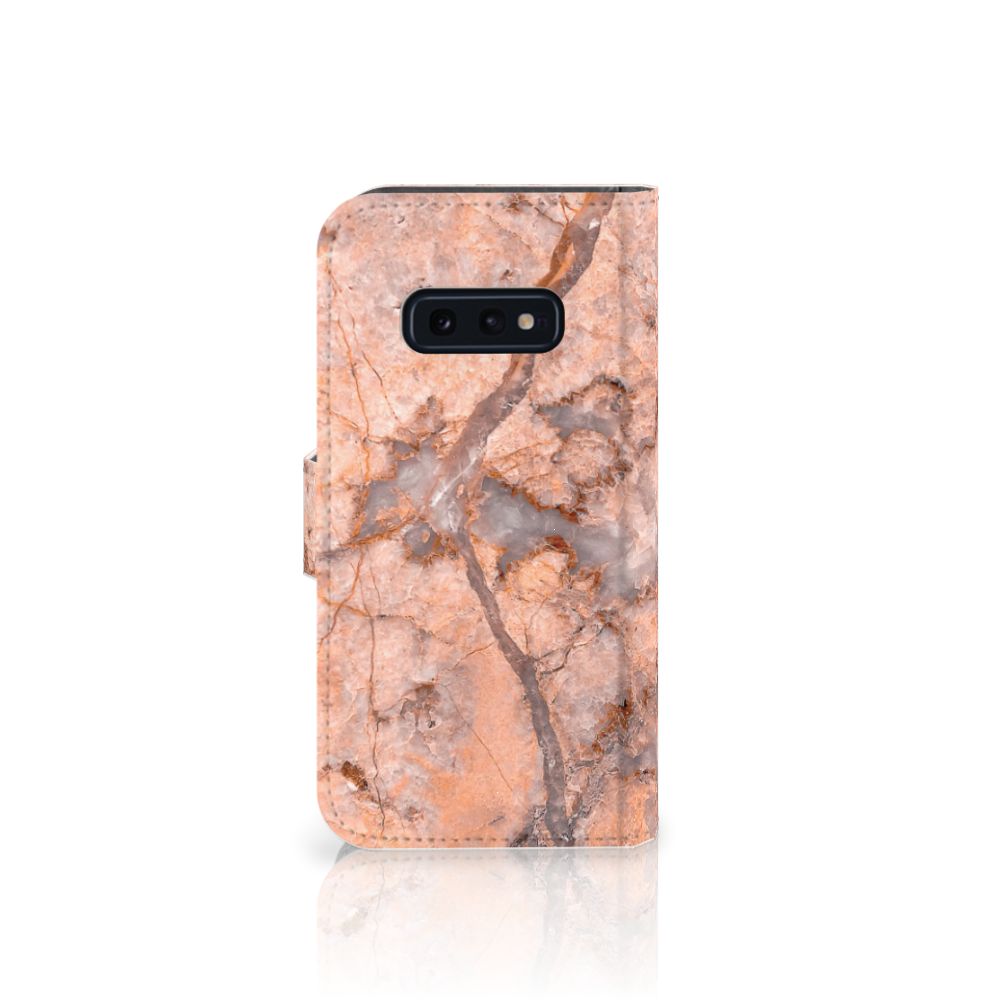 Samsung Galaxy S10e Bookcase Marmer Oranje