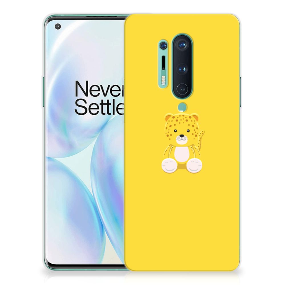 OnePlus 8 Pro Telefoonhoesje met Naam Baby Leopard