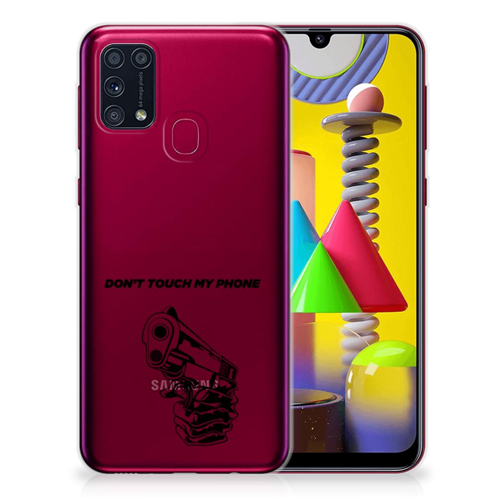 Samsung Galaxy M31 Silicone-hoesje Gun Don't Touch My Phone B2C Telecom