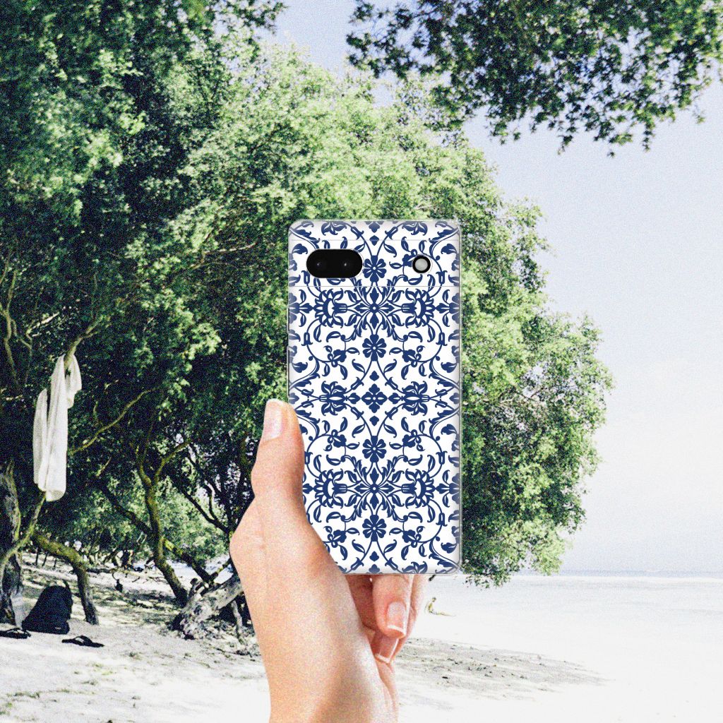Google Pixel 6A TPU Case Flower Blue B2C Telecom