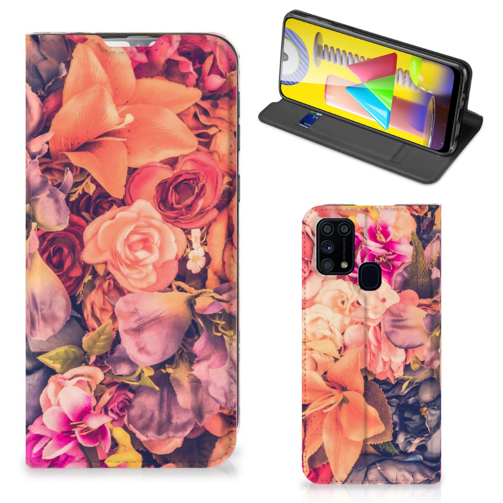 Samsung Galaxy M31 Smart Cover Bosje Bloemen - B2C Telecom