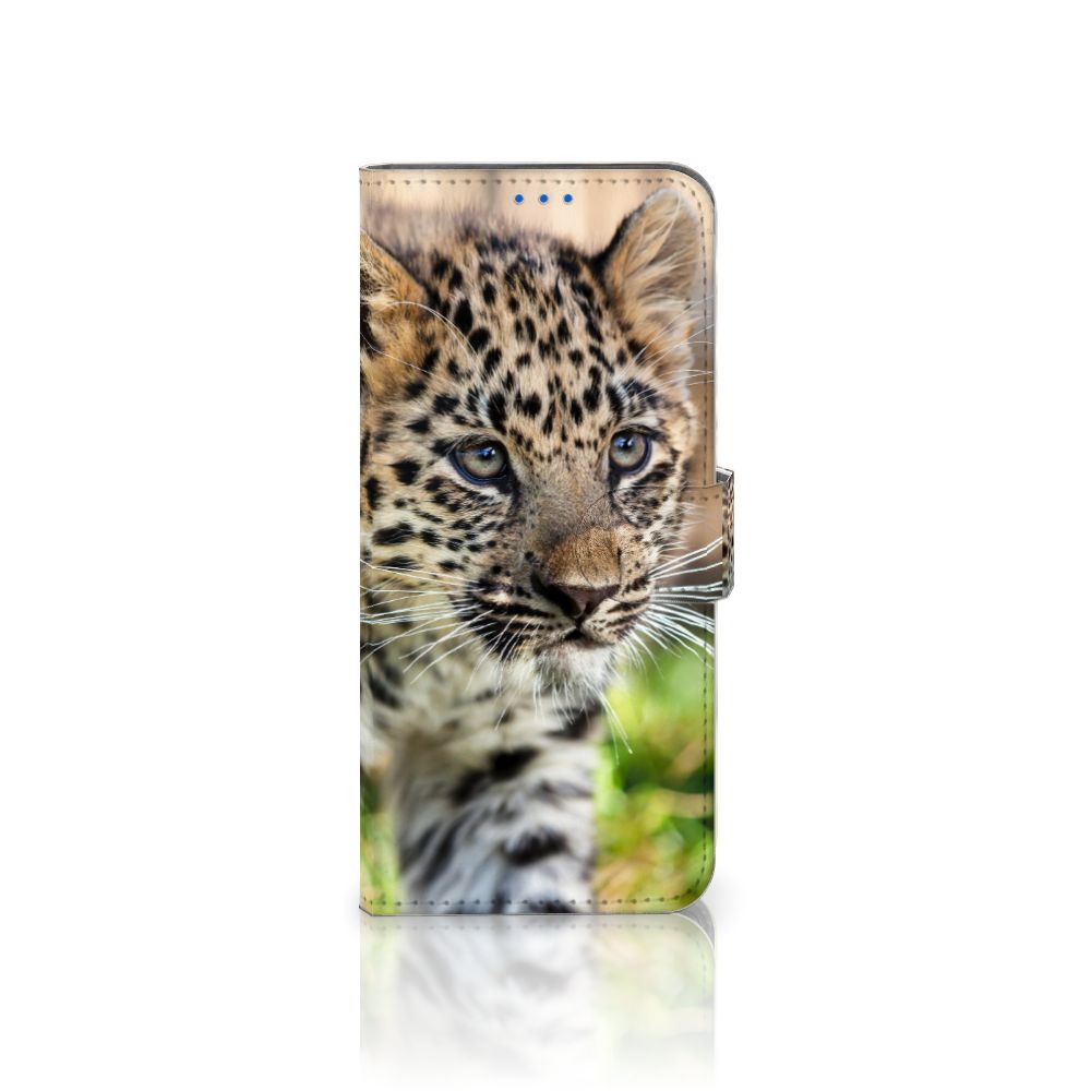 OPPO Reno 6 Pro Plus 5G Telefoonhoesje met Pasjes Baby Luipaard