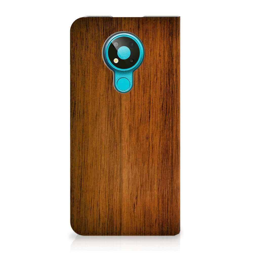 Nokia 3.4 Book Wallet Case Donker Hout - B2C Telecom