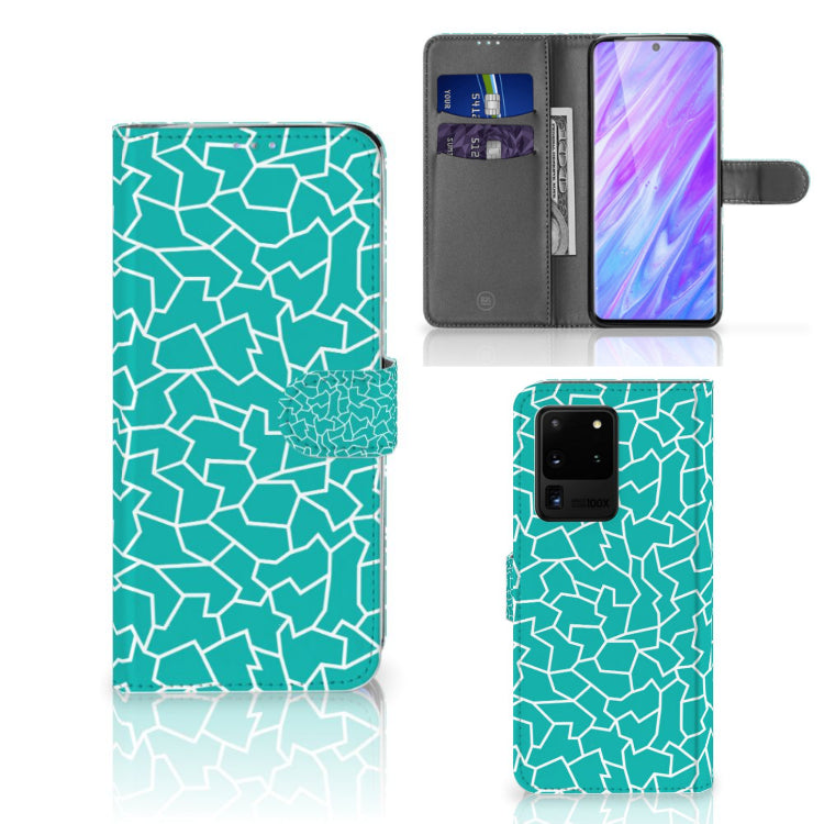 Samsung Galaxy S20 Ultra Hoesje Cracks Blue