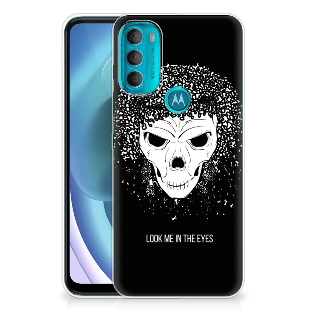 Silicone Back Case Motorola Moto G71 5G Skull Hair