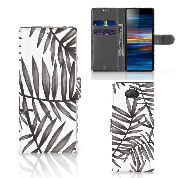 Sony Xperia 10 Hoesje Leaves Grey