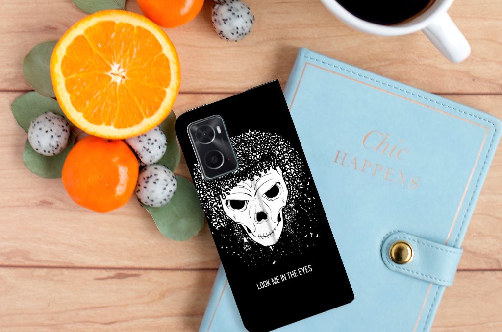 Mobiel BookCase OPPO A96 | A76 Skull Hair - B2C Telecom