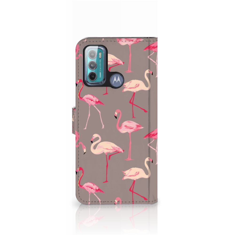 Motorola Moto G60 Telefoonhoesje met Pasjes Flamingo