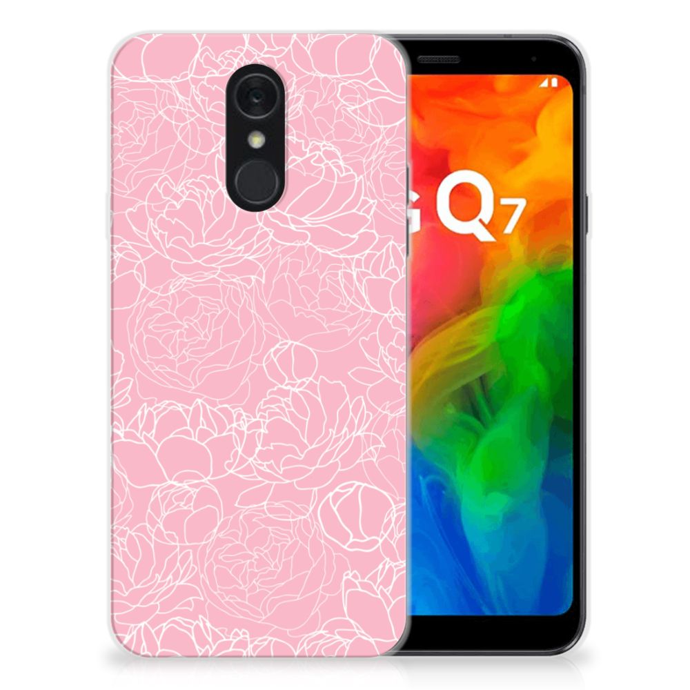 LG Q7 TPU Case White Flowers