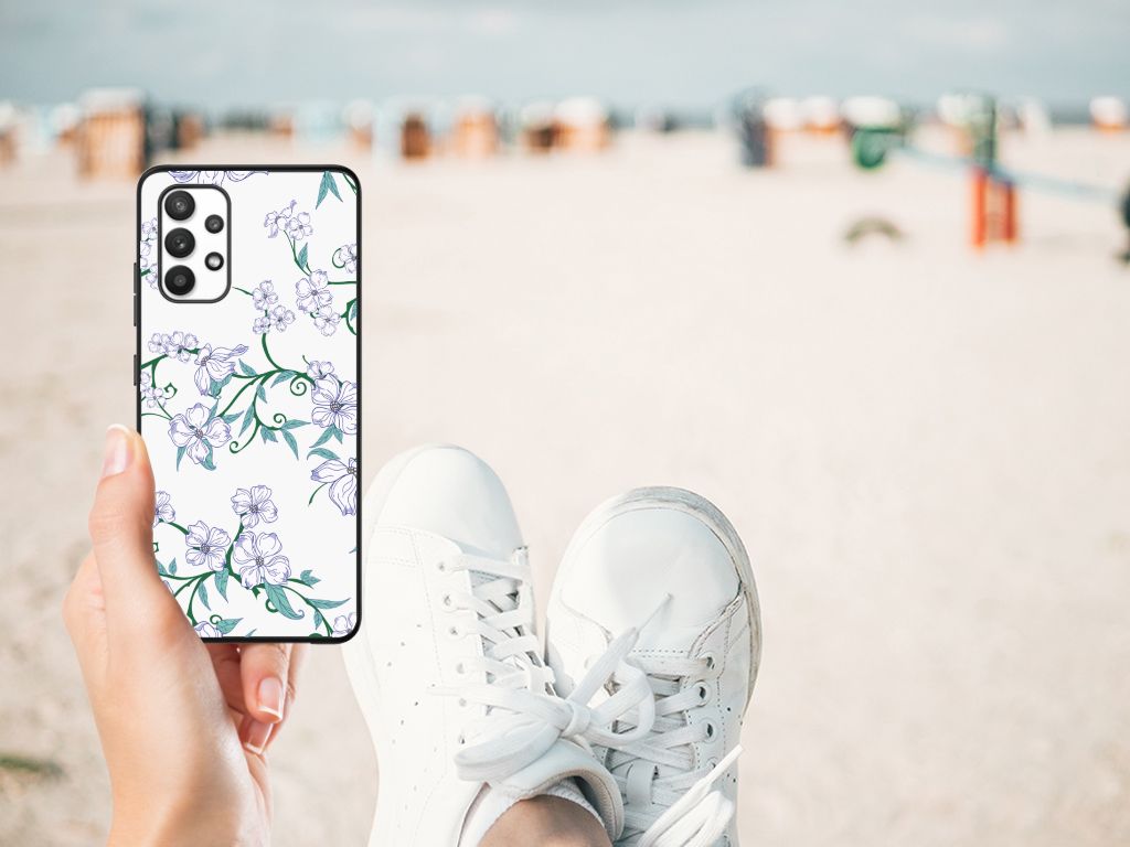 Samsung Galaxy A32 4G | A32 5G Enterprise Editie Uniek Bloemen Hoesje Blossom White B2C Telecom