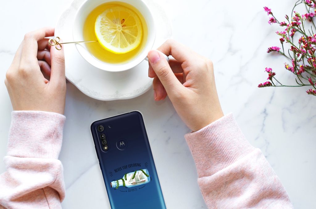 Motorola Moto G8 Power Lite Telefoonhoesje met Naam Boho Bottle B2C Telecom