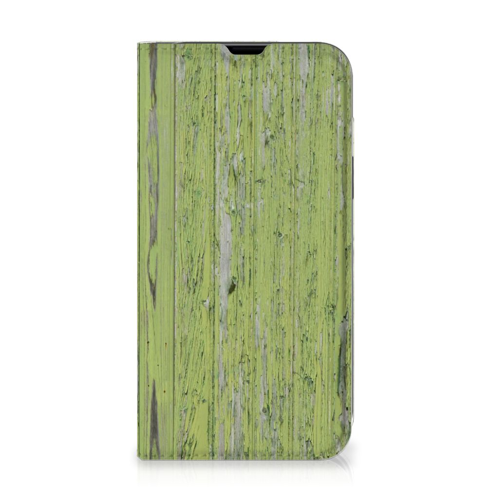 iPhone 13 Book Wallet Case Green Wood