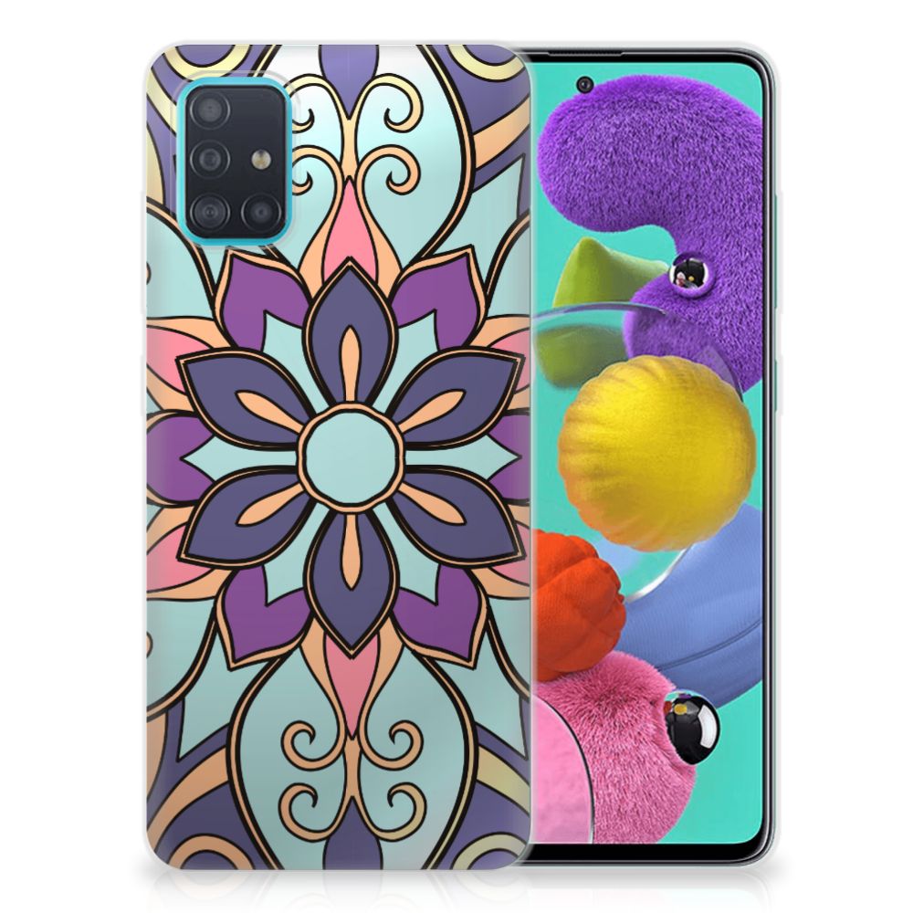 Samsung Galaxy A51 TPU Case Purple Flower