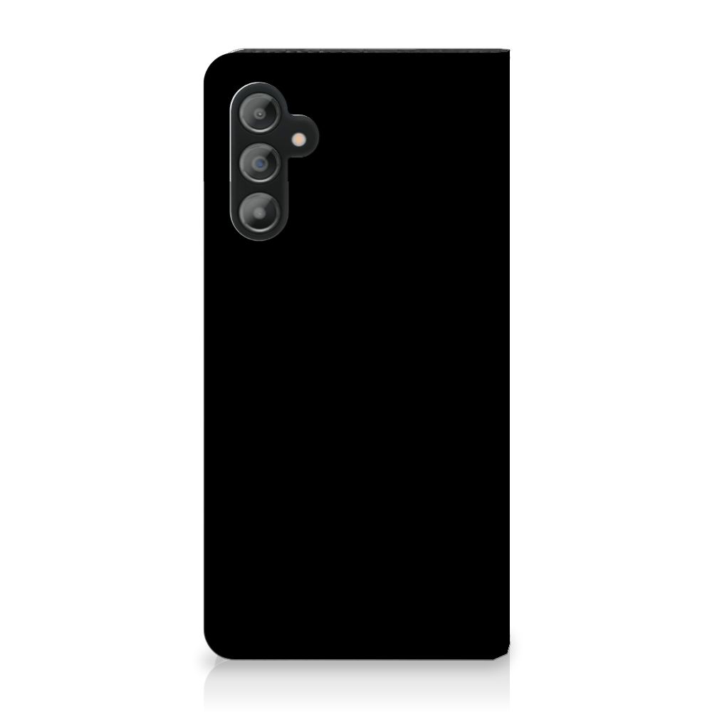 Samsung Galaxy A14 5G Magnet Case Cow in sleek black design, featuring camera cutouts and card slot.