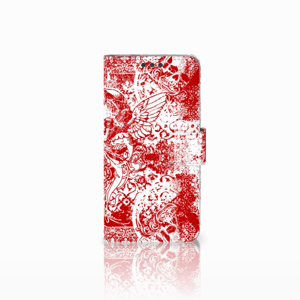 Telefoonhoesje met Naam Microsoft Lumia 650 Angel Skull Rood