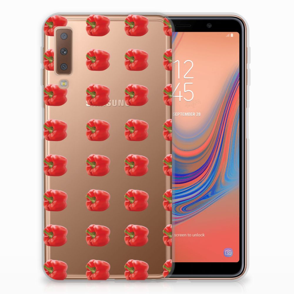 Samsung Galaxy A7 (2018) Siliconen Case Paprika Red