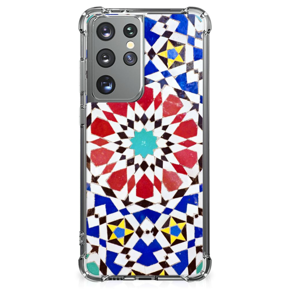 Samsung Galaxy S21 Ultra Anti-Shock Hoesje Mozaïek B2C Telecom
