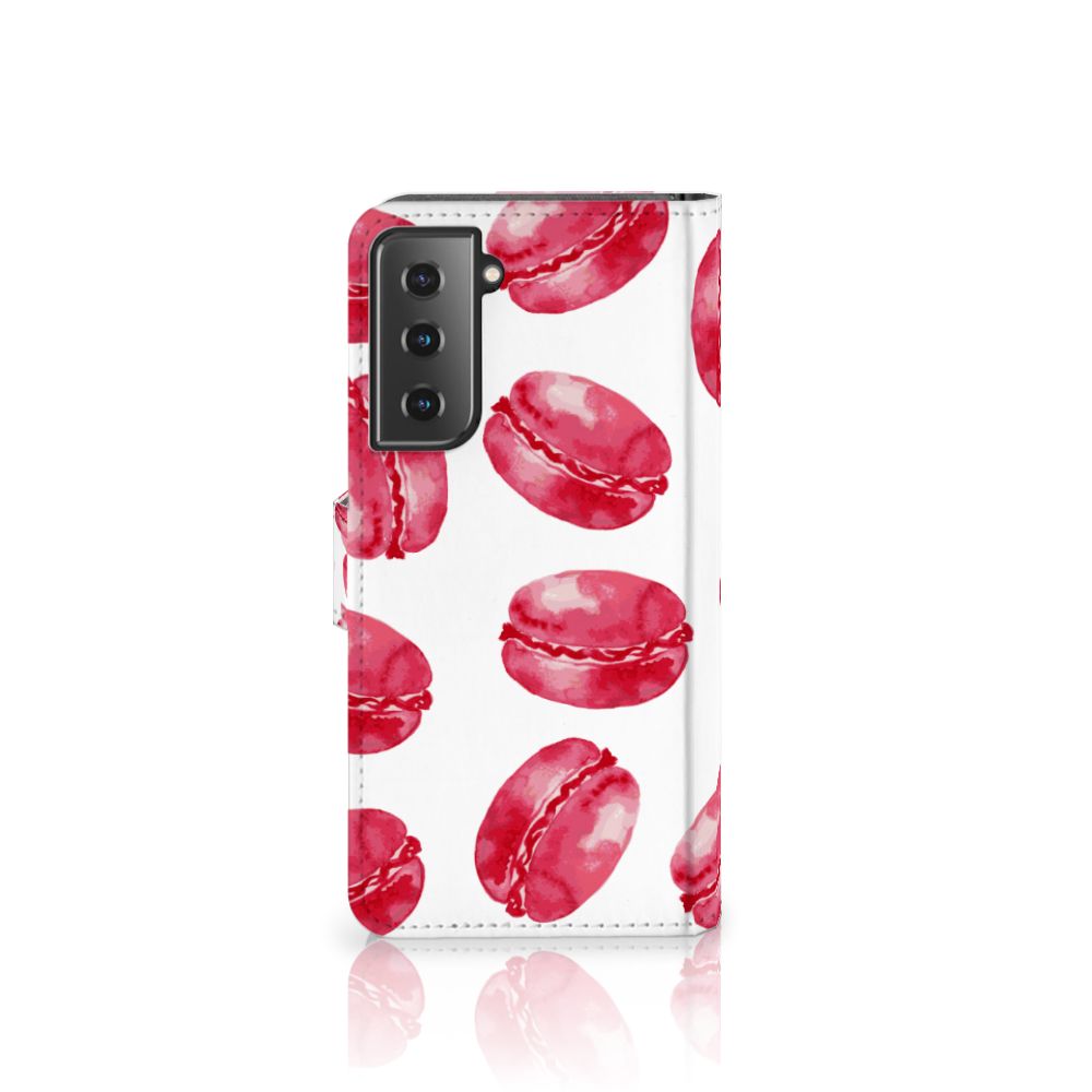 Samsung Galaxy S21 Book Cover Pink Macarons